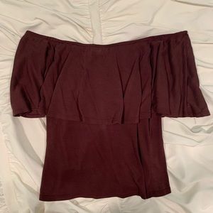 Rust off the shoulder top